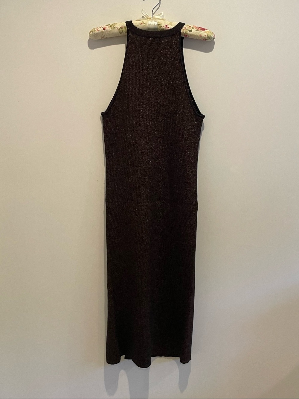 House of Harlow 1960 Metallic Bronze Ribbed Sleeveless Dress EUC - size Small - Picture 4 of 10